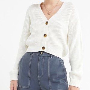 Urban Outfitters Cropped Cardigan (White)